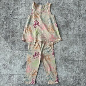 Gap x Disney Girls 2 Piece Tank Top Capri Leggings Organic Cotton Sz 5 New